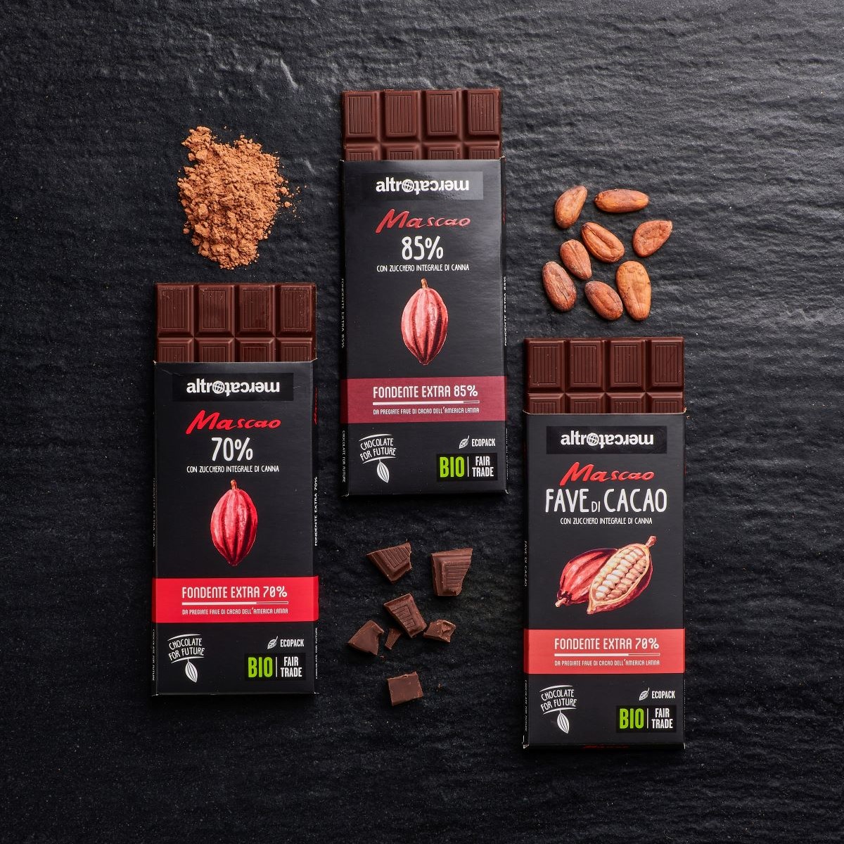 cioccolato equosolidale mascao fondente e aromatico