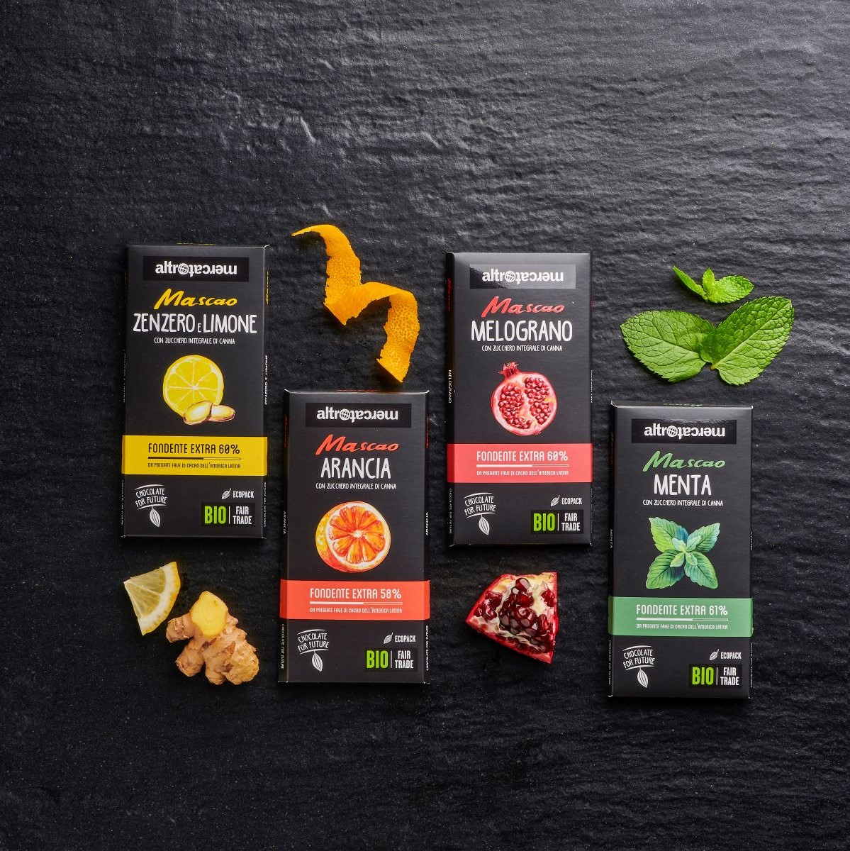 4 gusti originali del cioccolato equosolidale Mascao
